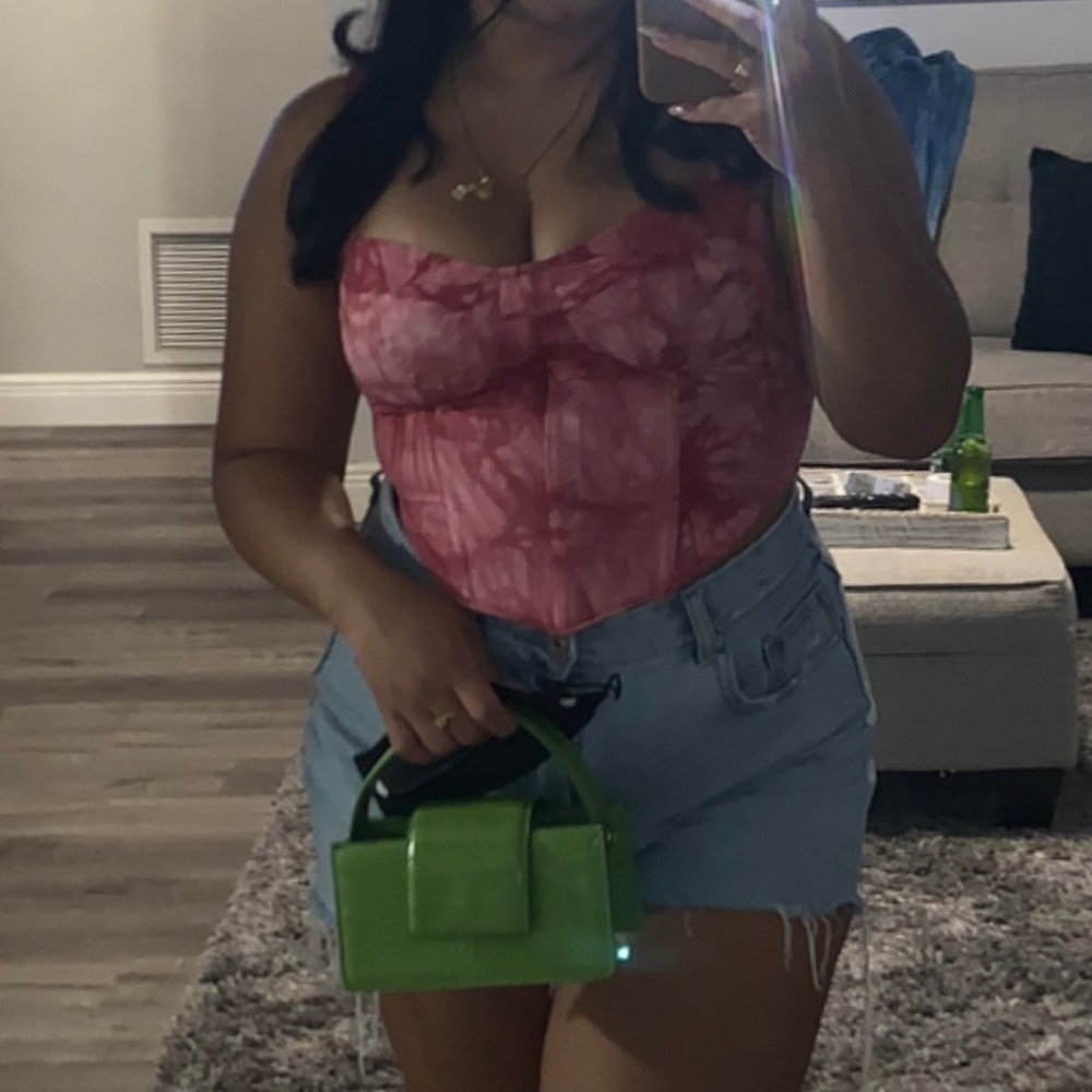 Pink Tie Dye Corset Top